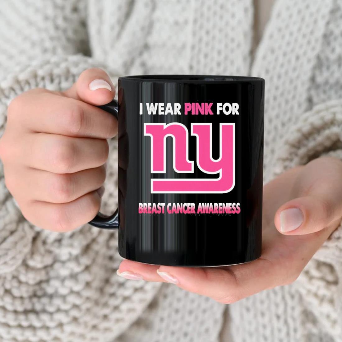 New York Giants I Wear Pink For Breast Cancer Awareness 2023 Mug