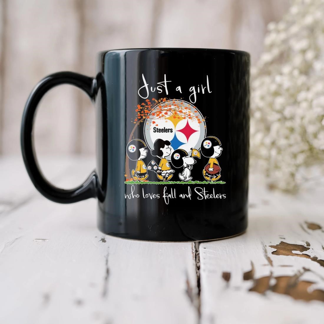 Just A Girl Who Loves Fall And Love Peanuts Characters Pittsburgh Steelers  Shirt, hoodie, sweater, long sleeve and tank top