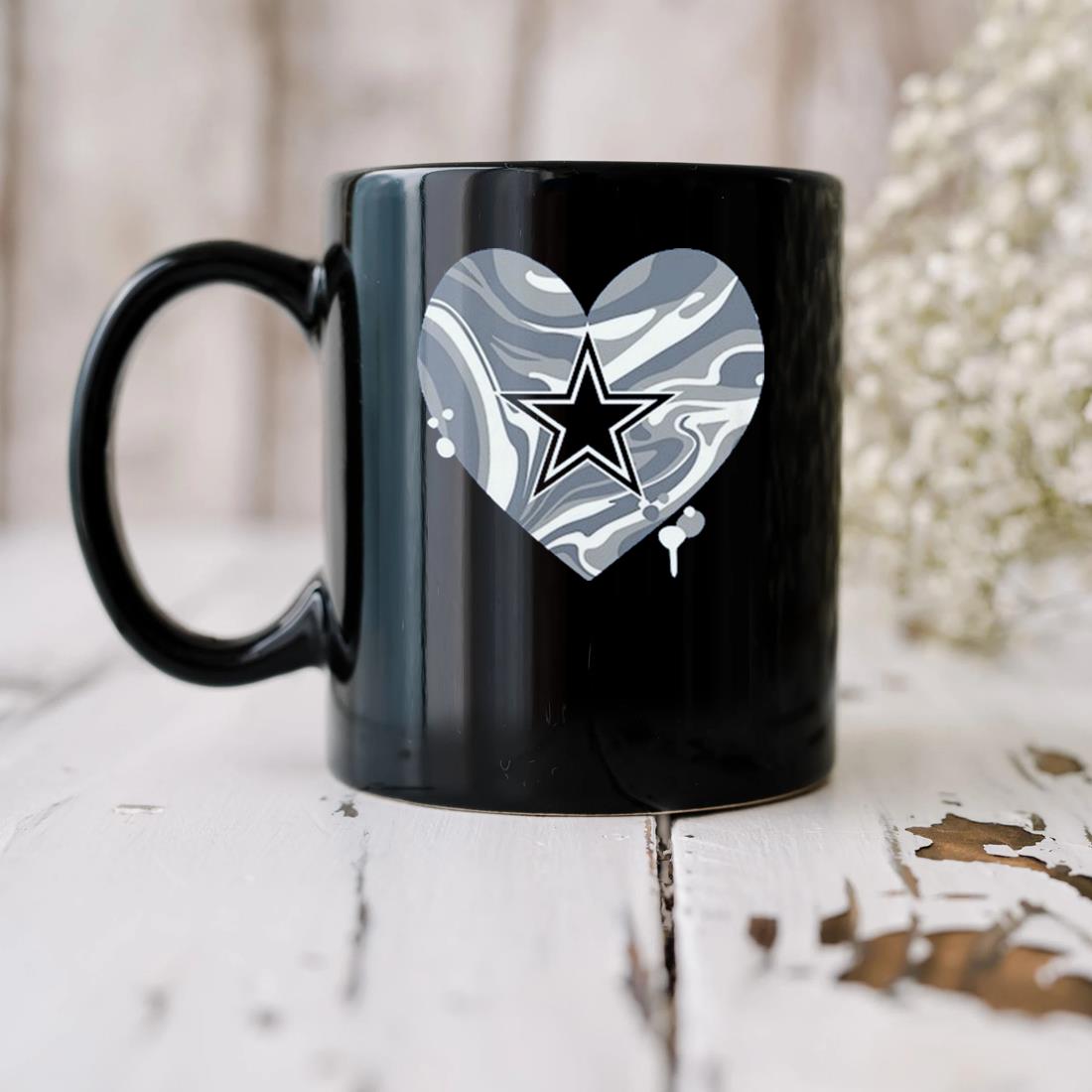 Dallas Cowboys Girls Youth Drip Heart Dolman Mug, hoodie, sweater