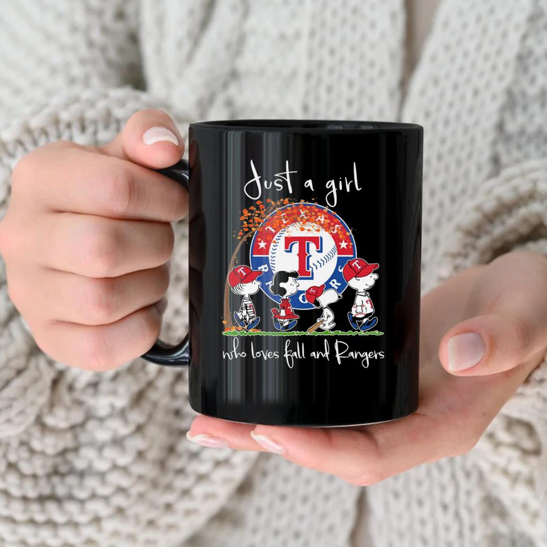 The Peanuts Just A Girl Who Loves Fall Texas Rangers Shirt, hoodie,  sweater, long sleeve and tank top