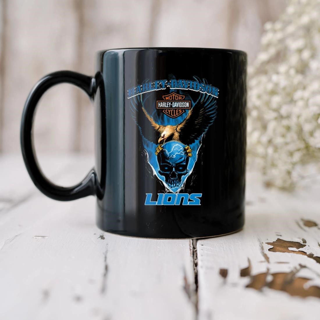 Harley Davidson Motorcycles Eagle Skull Detroit Lions Mug, hoodie, sweater,  long sleeve and tank top