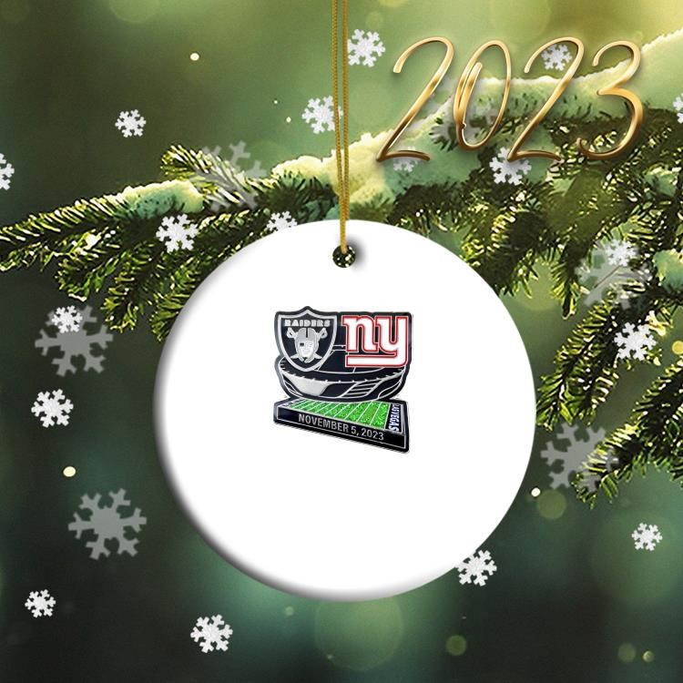 Las Vegas Raiders Merry Christmas Circle Ornament