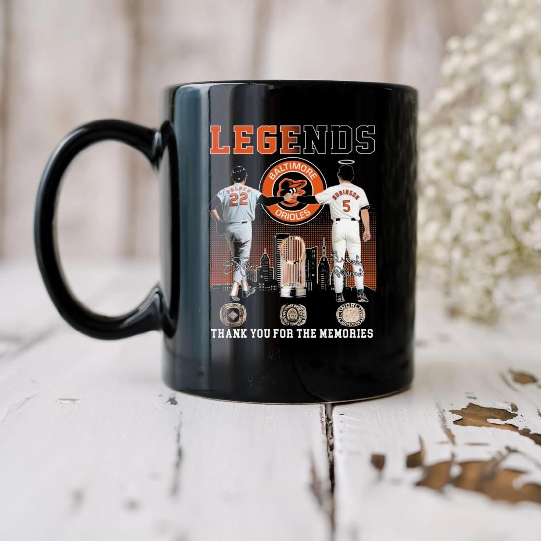 Legends Baltimore Orioles Palmer And Robinson Thank You For The Memories  Signatures T-shirt,Sweater, Hoodie, And Long Sleeved, Ladies, Tank Top