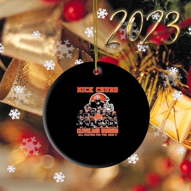 Cleveland Browns Christmas Merry Christmas Circle Ornament