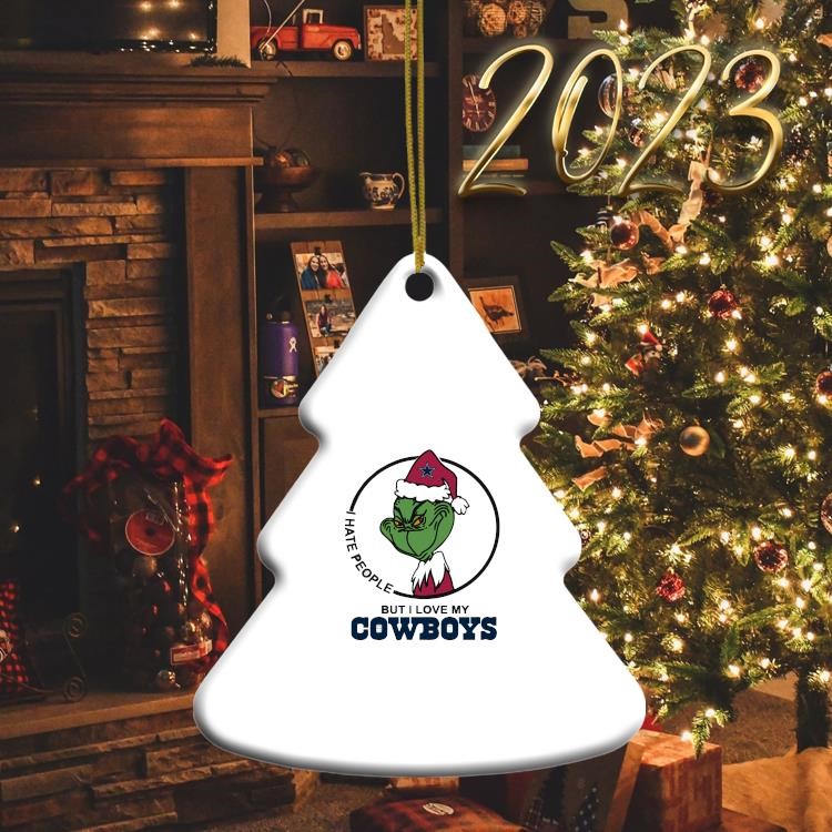 The Grinch I Hate People But I Love My Dallas Cowboys Ornament