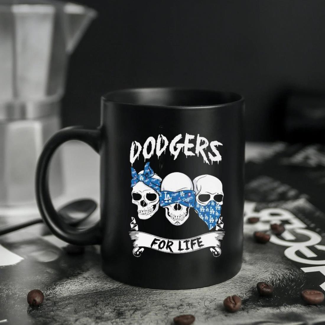 Los Angeles Dodgers For Life Skull Shirt