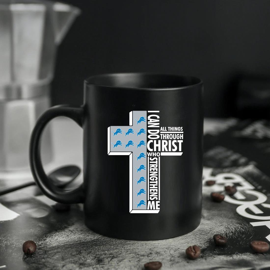 Original Detroit Lions Cross I Can Do Christ Who Strengthens Me