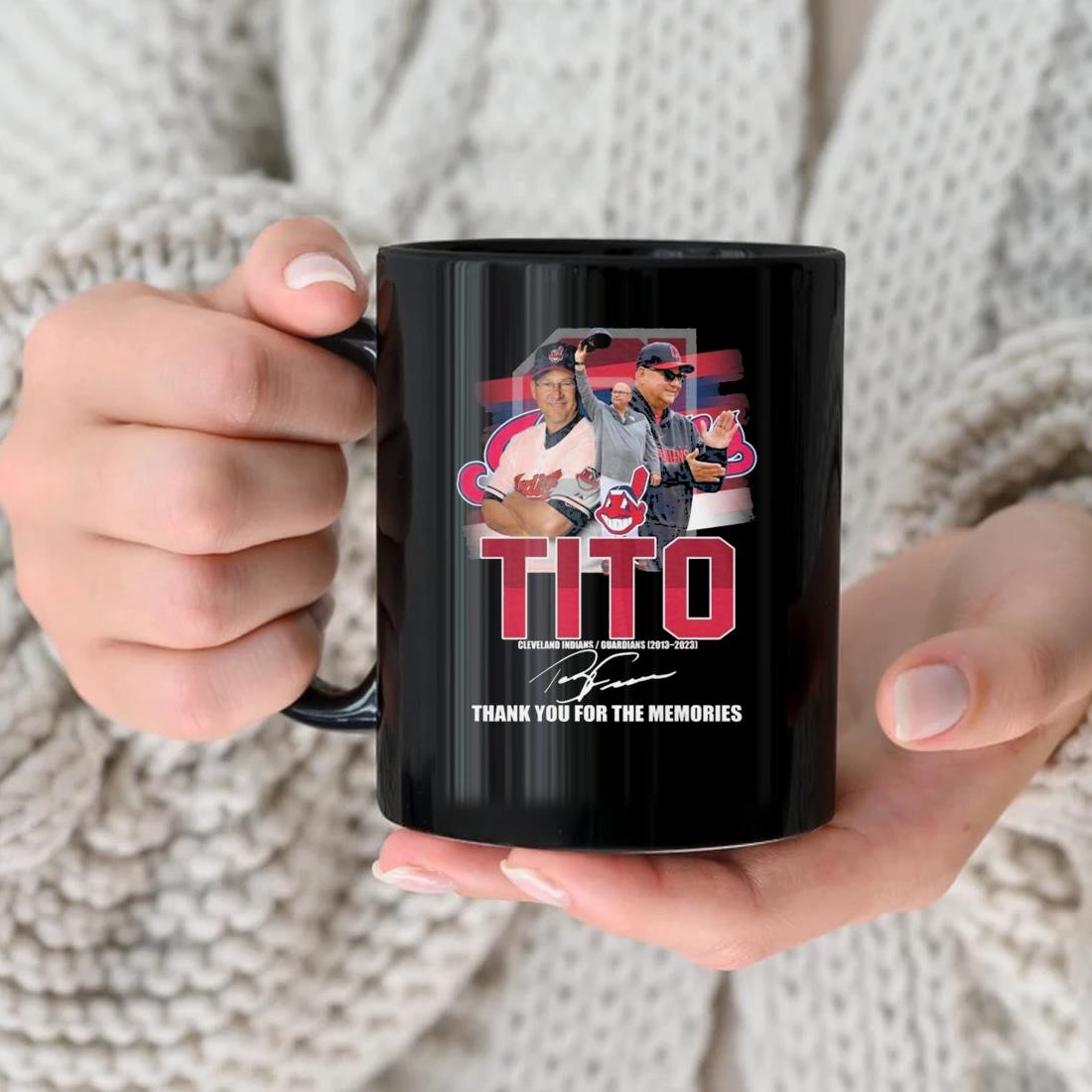 Official Tito Cleveland indians guardians 2013 2023 thank you for the  memories signature T-shirt, hoodie, tank top, sweater and long sleeve t- shirt